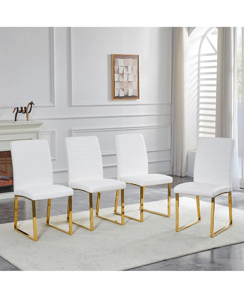 Streamdale Furniture 4-Pack Heavy-duty Chairs: 2.1" Cushion, Iron Frame, Home/Office