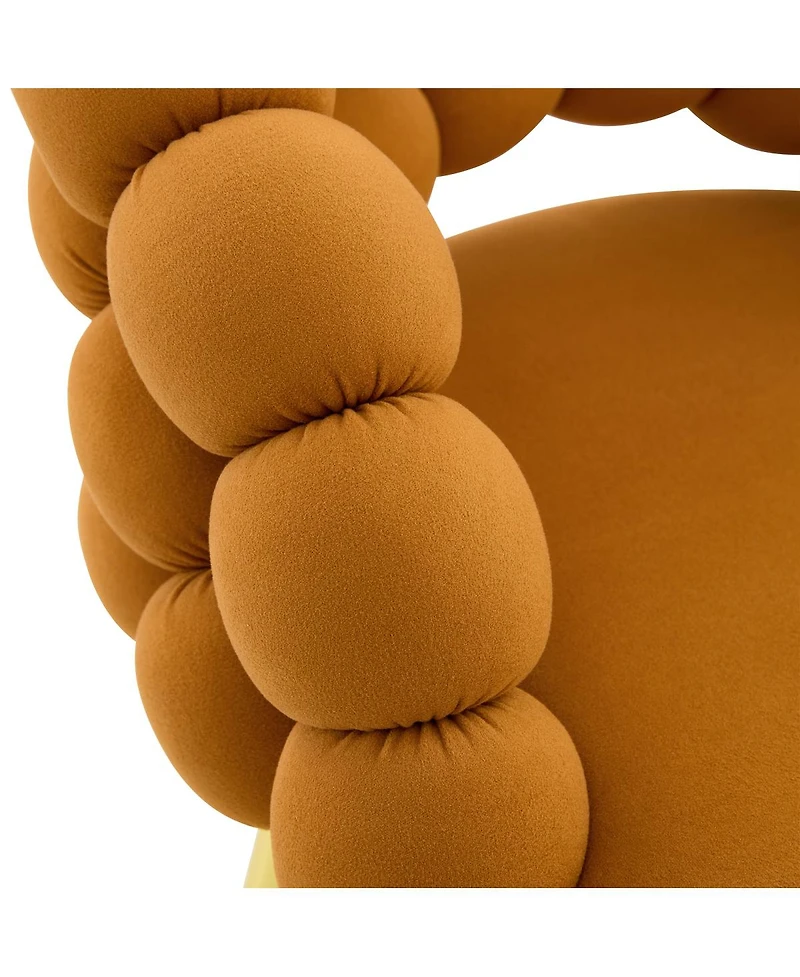 Streamdale Furniture Streamdale Set of 2 Orange Velvet Bubble Bar Stools with Gold Legs