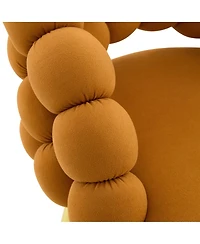 Streamdale Furniture Streamdale Set of 2 Orange Velvet Bubble Bar Stools with Gold Legs