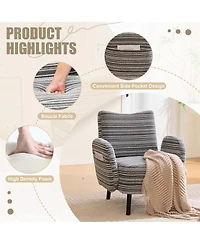 Streamdale Furniture Modern armchair with fabric, storage, solid wood legs, reading chair