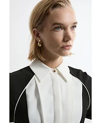 Karen Millen Women's Twill Collared Woven Midi Dress