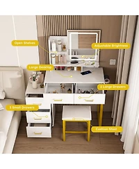 flynama Stylish Coffee Table with 2 Drawers White Finish Modern Living Room Center Table with Storage