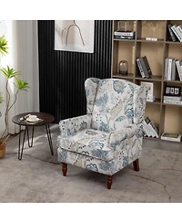 Streamdale Furniture Modern Accent Chair with Retro Wood Legs, Comfy Upholstered Armchair