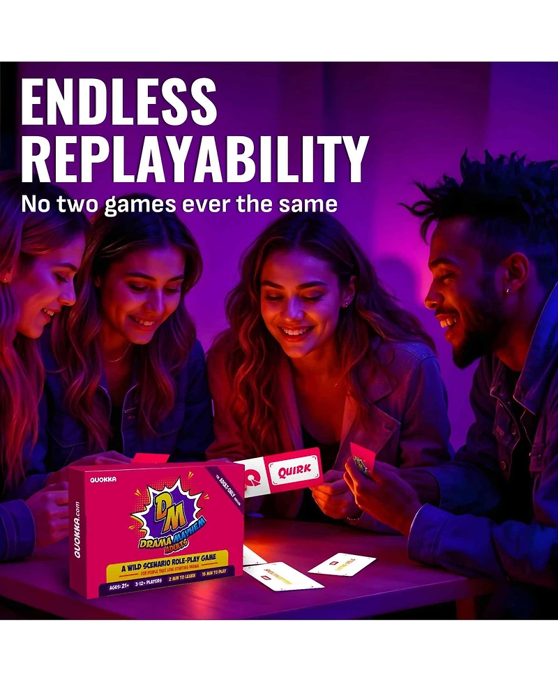 Quokka Family Board Games - Improv Card Game - Roleplay Games for Family Night - Fun Board Game for Kids and Adults