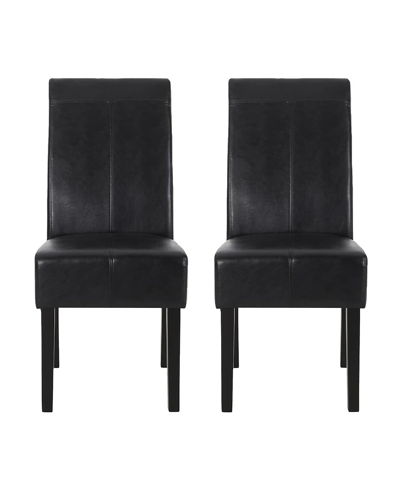 Streamdale Furniture Upholstered Armless Dining Chairs with T-Stitch Design