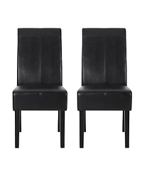 Streamdale Furniture Upholstered Armless Dining Chairs with T-Stitch Design