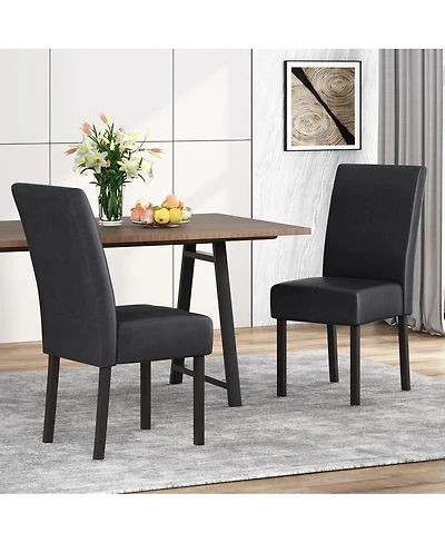 Streamdale Furniture Upholstered Armless Dining Chairs with T-Stitch Design