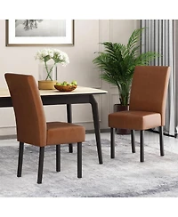 Streamdale Furniture Upholstered Armless Dining Chairs with T-Stitch Design