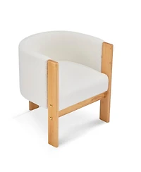 Streamdale Furniture Streamdale Upholstered Dining Chairs Set of 4, White Boucle Fabric, Modern Armchairs