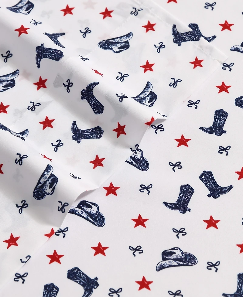 Wrangler Boots N Hats Bow Stars Microfiber 3-Pc. Sheet Set, Twin