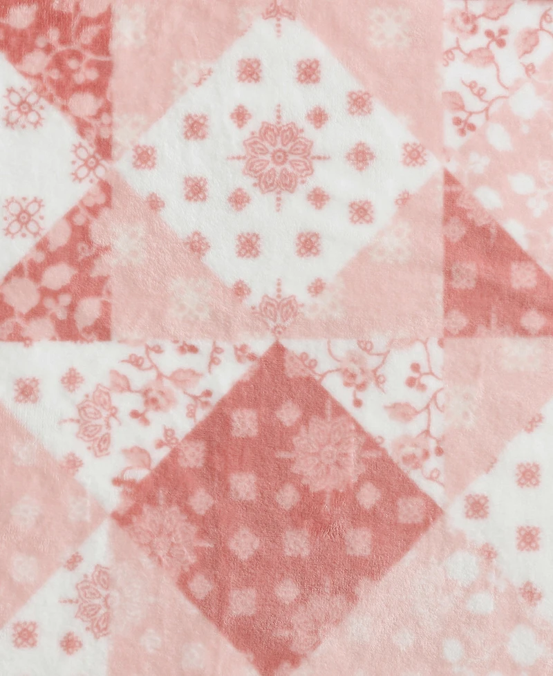 Wrangler Rodeo Patchwork Printed Plush Throw, 70" X 50"