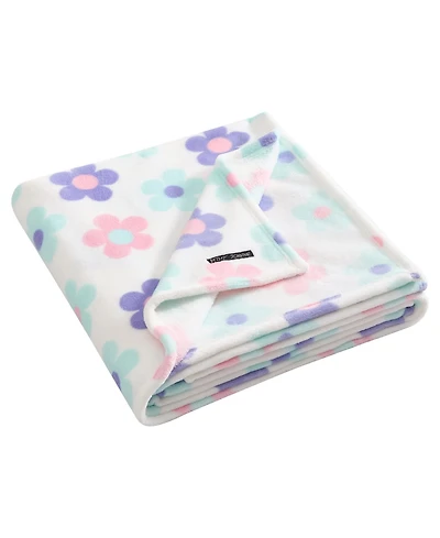 Betsey Johnson Retro Daisy Toss Printed Plush Throw, 70" X 50"