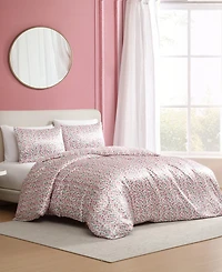 Betsey Johnson Rose Stripe Satin 3-Pc. Duvet Cover Set, King