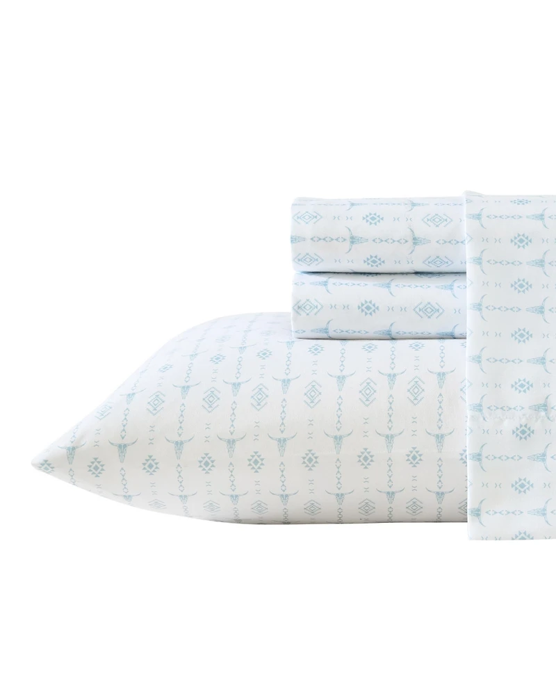 Wrangler Steer Head Stripe Microfiber 4-Pc. Sheet Set, Queen