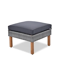 Streamdale Furniture 9-Piece Outdoor Patio Wicker Furniture Set with Acacia Wood Legs