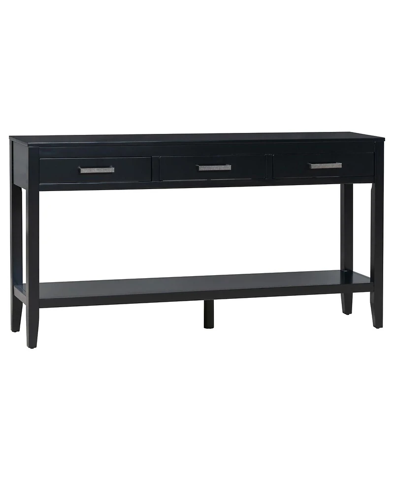 Streamdale Furniture Streamdale 59.1" Farmhouse Entryway Table with 3 Drawers & Bottom Shelf