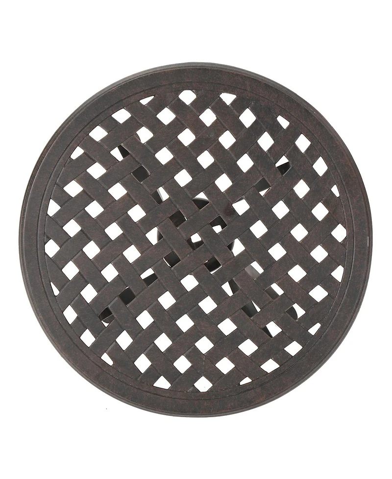 Streamdale Furniture Cast Aluminum Bronze Finish Lattice Design Side Table