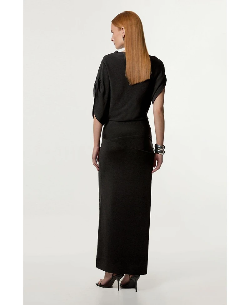 Karen Millen Women's Dropped Waist Asymmetric Maxi Dress