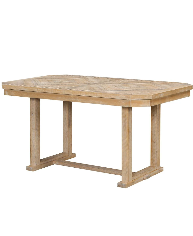 Streamdale Furniture 6 Piece Rubberwood Wood Grain Tabletop & Soft Cushion Dining Set