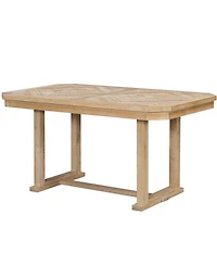 Streamdale Furniture 6 Piece Rubberwood Wood Grain Tabletop & Soft Cushion Dining Set