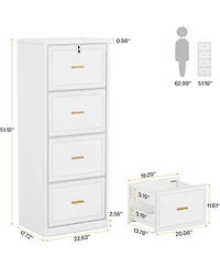 Rainsken 4-Drawer File Cabinet with Lock