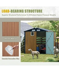 Streamdale Furniture 6×8FT Steel Clear Window Lockable Outdoor Storage Shed