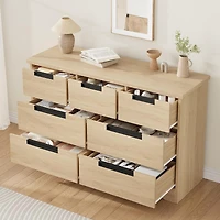 gaomon 7-Drawer Dresser, Modern Double Chest of Drawers with Embedded Handles Design