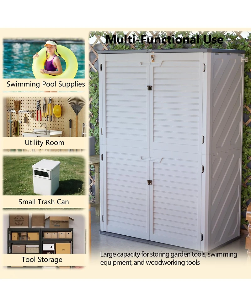 Streamdale Furniture Streamdale Rust Proof Resin Garden Equipment Storage - Weatherproof, Spacious, Uv Resistant