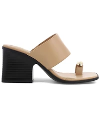 Mia Women's Fawn Block Heel Slip-On Dress Sandals