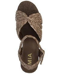 Mia Women's Woven Raffia Platform Dress Sandals
