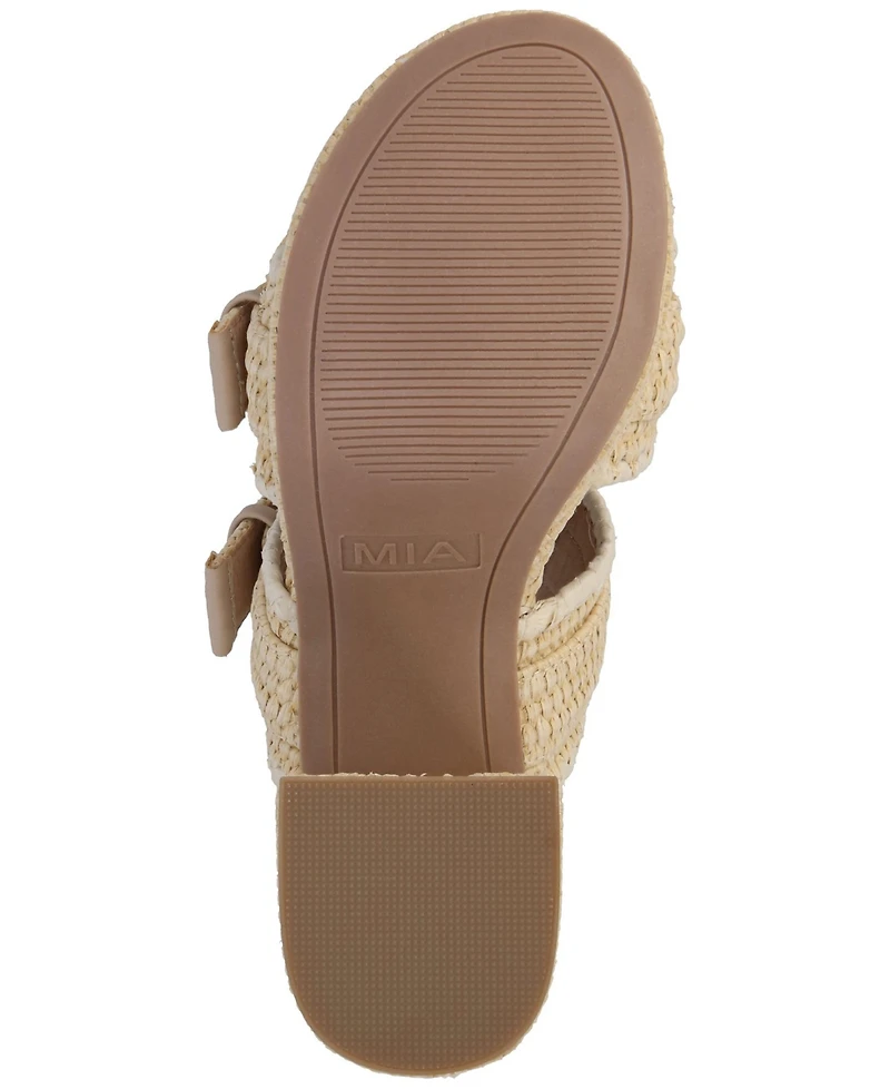 Mia Women's Woven Raffia Platform Dress Sandals