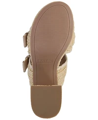 Mia Women's Woven Raffia Platform Dress Sandals