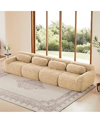 Streamdale Furniture Soft Fluffy Plush Boneless Sofa w/Ergonomic Design, Free Combination Buckle
