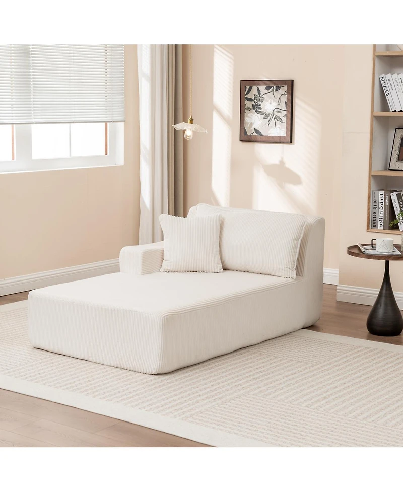 Streamdale Furniture Streamdale Right Armrest Chaise Lounge Sofa Bed, Oversized Sleeper Chair for Living Room