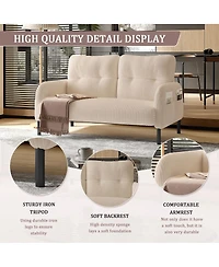 Streamdale Furniture Comfortable monochrome corduroy double sofa for living rooms & bedrooms