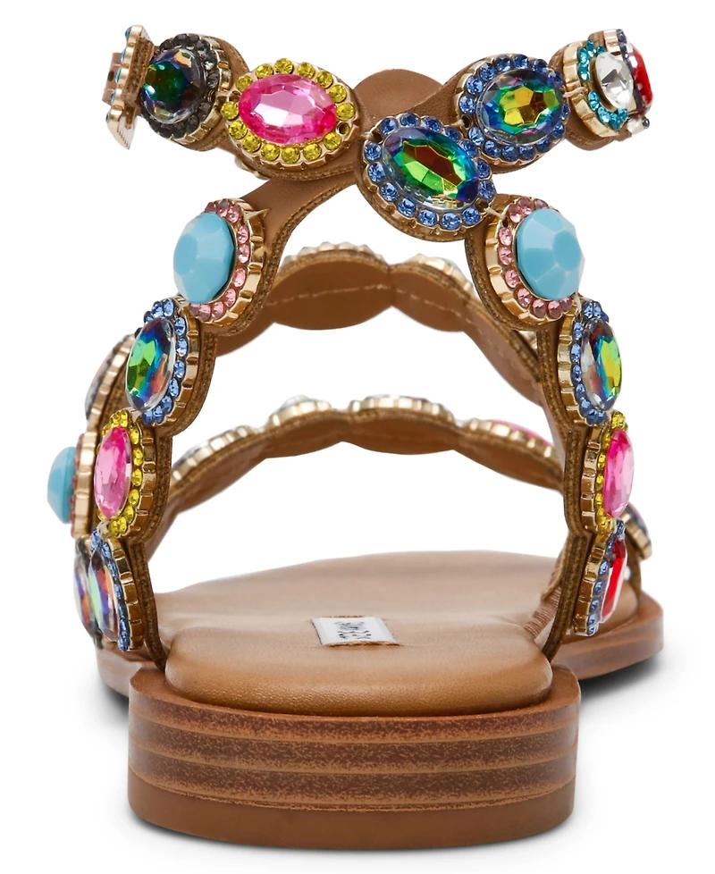 Steve Madden Women's Tawnie Gemstone Round Toe Flat Sandals