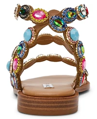 Steve Madden Women's Tawnie Gemstone Round Toe Flat Sandals