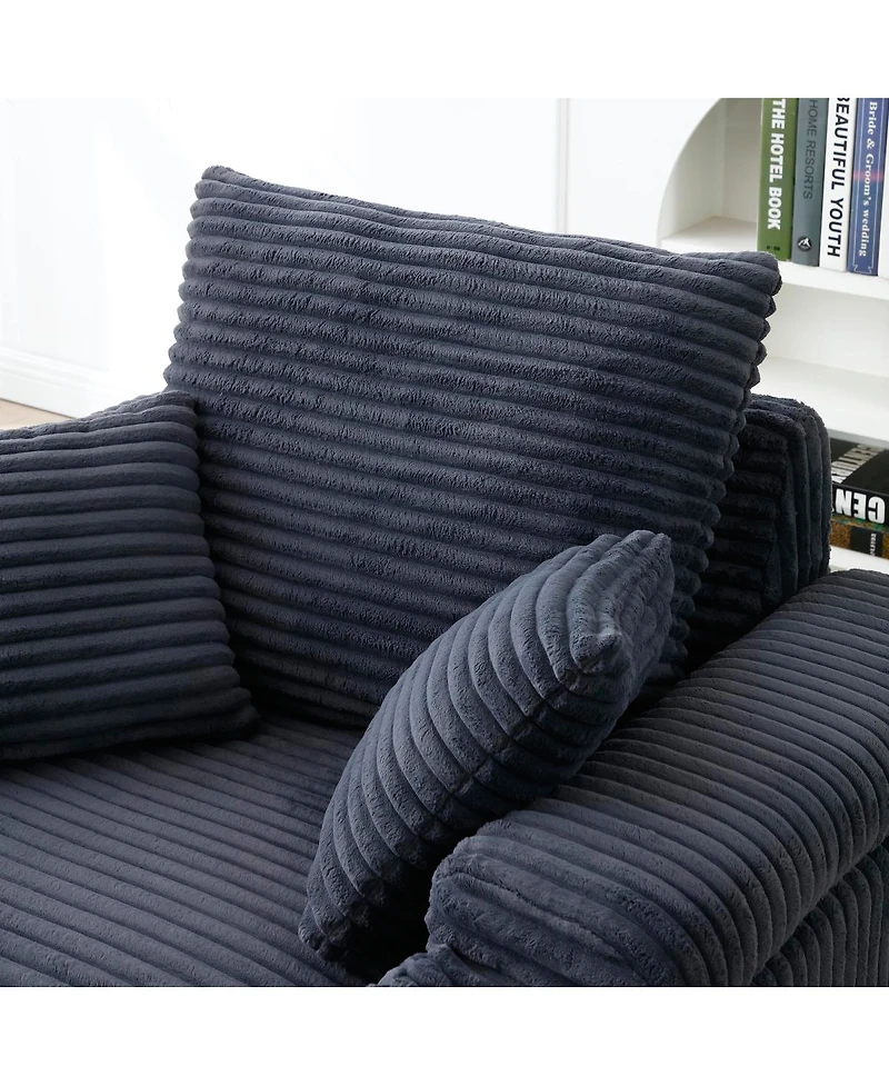 Streamdale Furniture Oversized Accent Chair with Ottoman, Single Sofa Chair, Modern Comfy Armchair