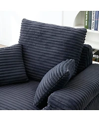 Streamdale Furniture Oversized Accent Chair with Ottoman, Single Sofa Chair, Modern Comfy Armchair