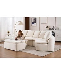 Streamdale Furniture 133" Modular U-Shaped Sectional Sofa with Removable Recliner