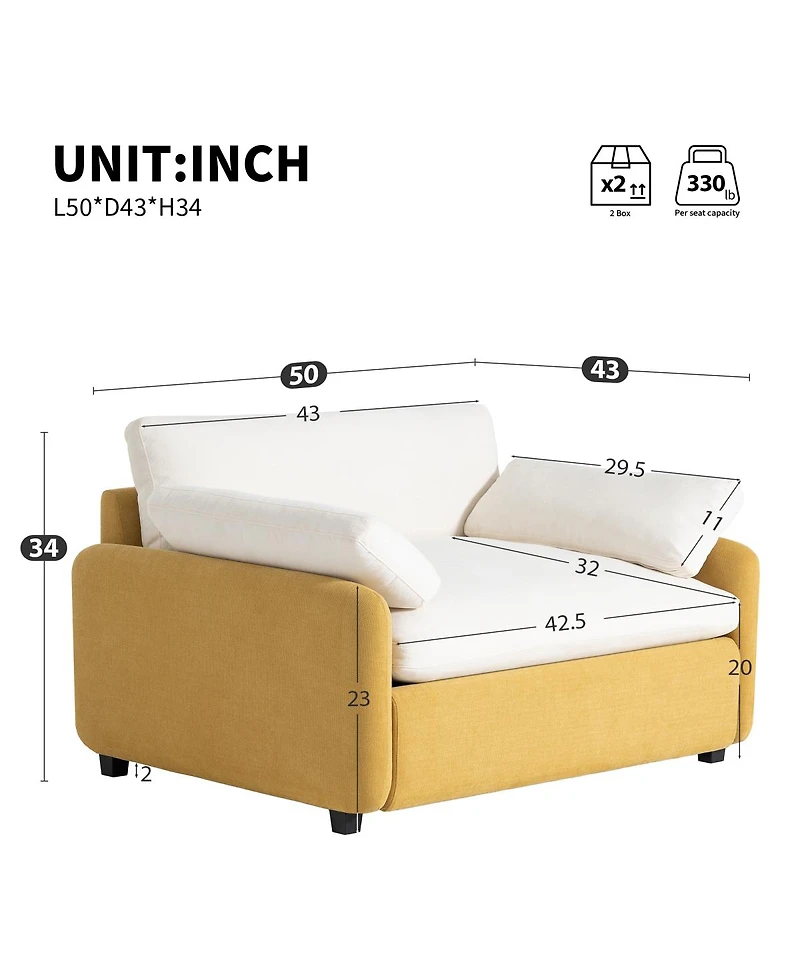 Streamdale Furniture Oversized Chenille Sofa Chair, Wide Seat Accent Chair, Modern Upholstered Armchair