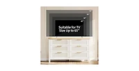 gaomon Fluted Dresser for Bedroom, Tall Chest of Drawers with 6 Storage Drawers, Modern Wood Clothing Organizer Cabinet