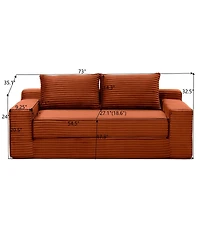 Streamdale Furniture Memory Foam Cloud Loveseat Sofa, 2-in-1 Convertible Folding Couch Bed