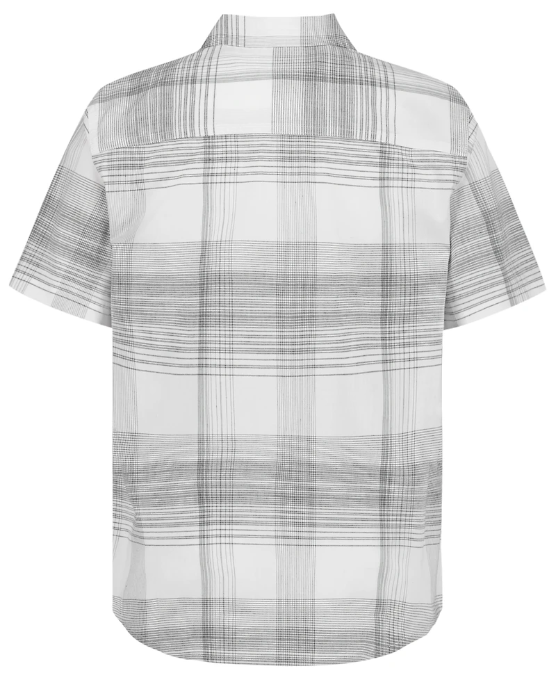 Calvin Klein Boys' 8-20 Intricate Plaid Woven Short-Sleeve Shirt