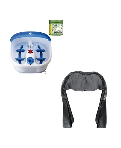 Pursonic Ultimate Recovery Bundle: 3D Shiatsu Back Massager & Heated Foot Spa