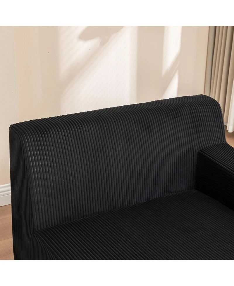 Streamdale Furniture Left Armrest Chaise Lounge Sofa Bed, Oversized Sleeper Chair for Living Room