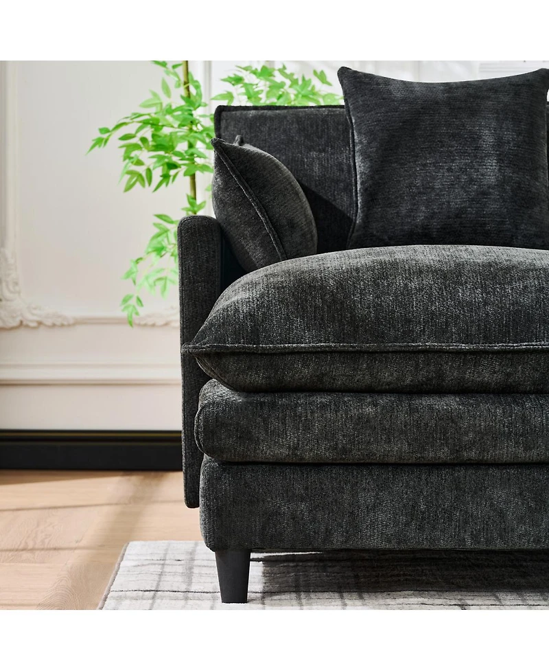 Streamdale Furniture 140.9" U-shaped modular sectional sofa with 2 ottomans, 4 cushions, 2 pillows.