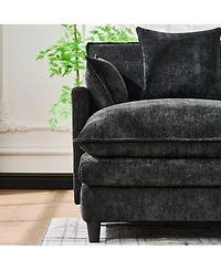 Streamdale Furniture 140.9" U-shaped modular sectional sofa with 2 ottomans, 4 cushions, 2 pillows.