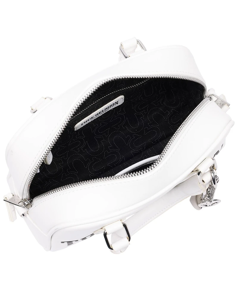 True Religion Bombe Logo Satchel with Charm