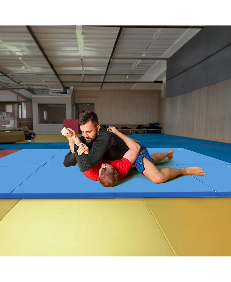 BalanceFrom Fitness 120 x 48" All Purpose Folding Gymnastics Exercise Mat, Blue